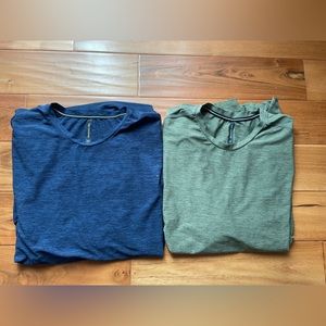 Ten Thousand Men’s XL Versatile Workout Shirt Green And Navy Blue